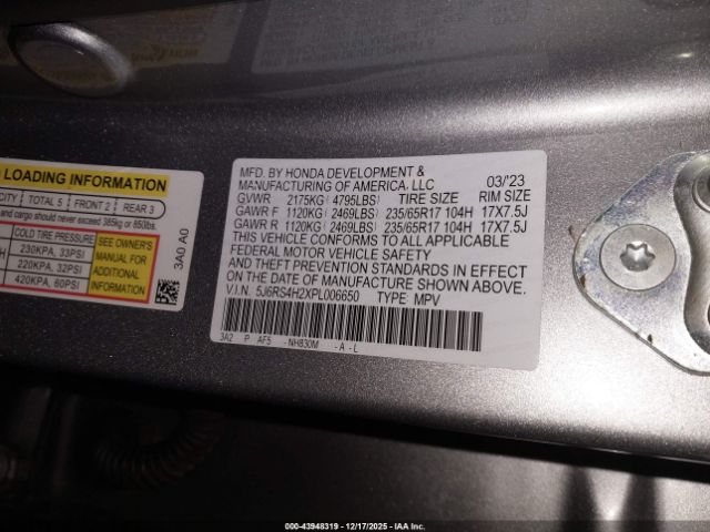2023 HONDA CR-V 5J6RS4H2XPL006650 Photo 8