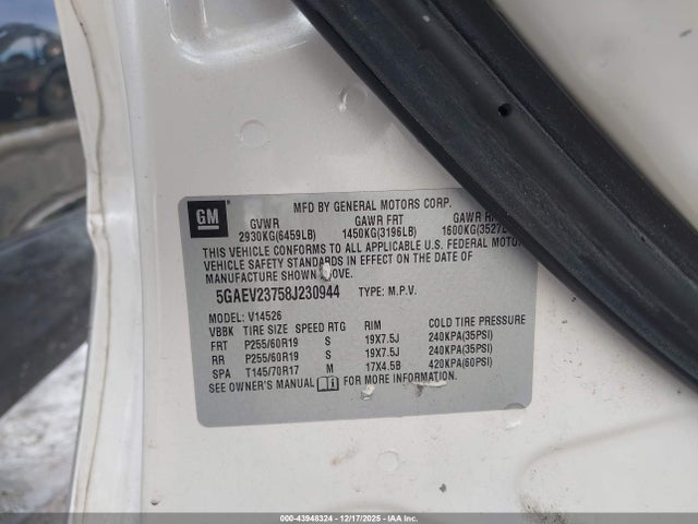 Aukcja sprzedaży 2008 Buick Enclave Cxl, vin: 5GAEV23758J230944, numer aukcji: 43948324