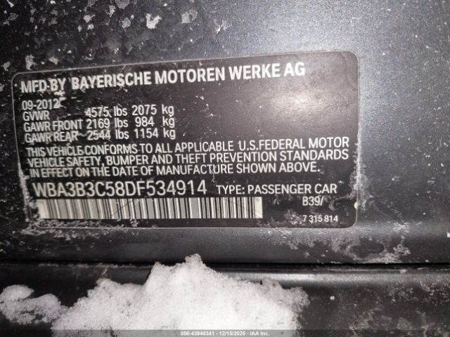 2013 BMW 328I WBA3B3C58DF534914 Photo 8