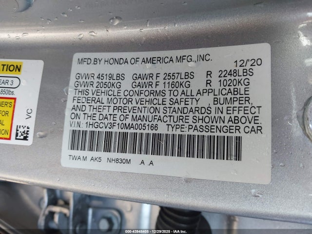 Honda ACCORD HYBRID 2021 1HGCV3F10MA005166 Image 9