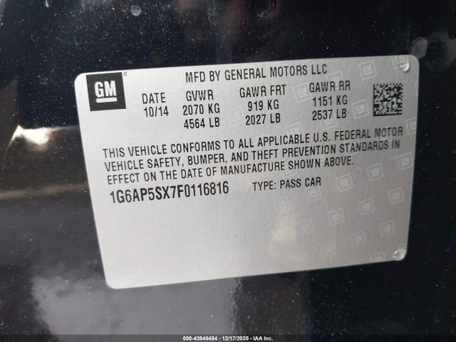 2015 CADILLAC CTS 1G6AP5SX7F0116816 Photo 8