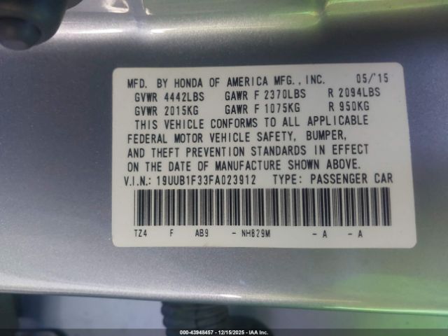 2015 ACURA TLX 19UUB1F33FA023912 Photo 8