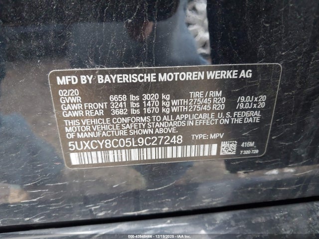 2020 BMW X6 5UXCY8C05L9C27248 Photo 8