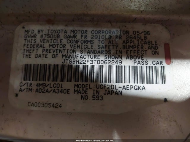 1996 LEXUS LS JT8BH22F3T0062249 Photo 8