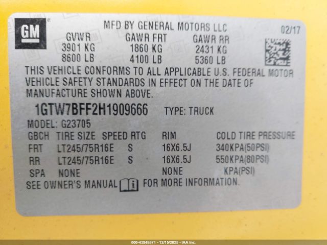 2017 GMC SAVANA 2500 1GTW7BFF2H1909666 Photo 8