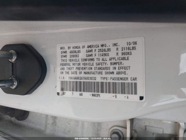 2007 ACURA TL 19UUA66247A003032 Photo 8