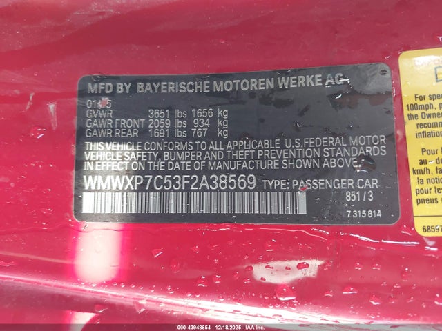 2015 MINI HARDTOP WMWXP7C53F2A38569 Photo 8