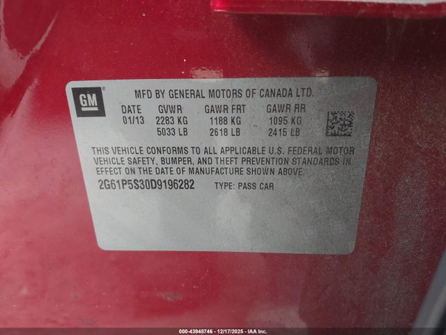 2013 CADILLAC XTS 2G61P5S30D9196282 Photo 8