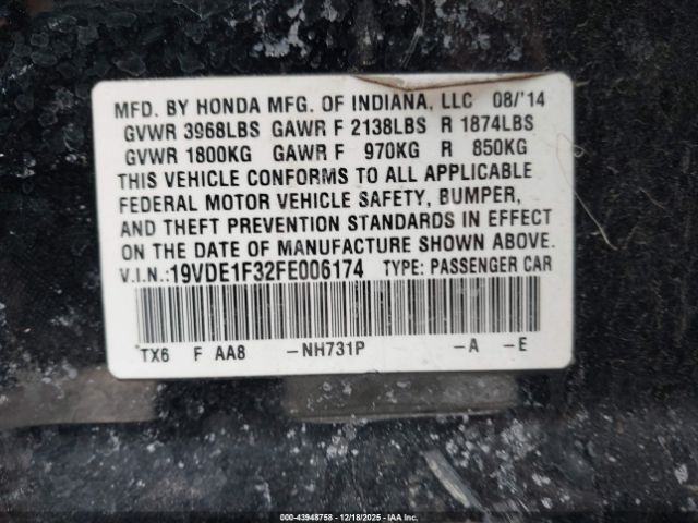 2015 ACURA ILX 19VDE1F32FE006174 Photo 8