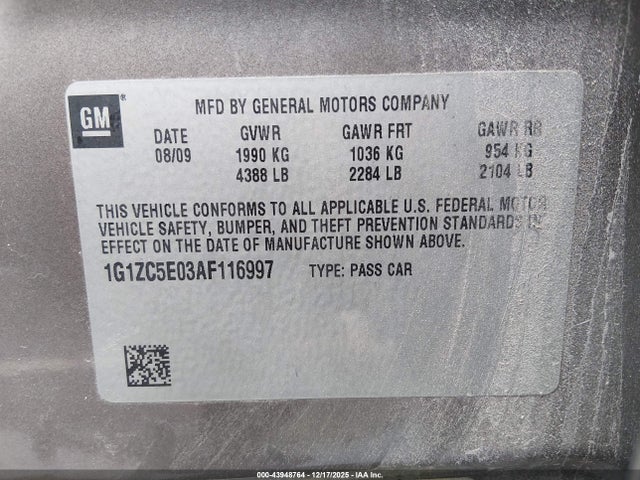 2010 CHEVROLET MALIBU 1G1ZC5E03AF116997 Photo 8