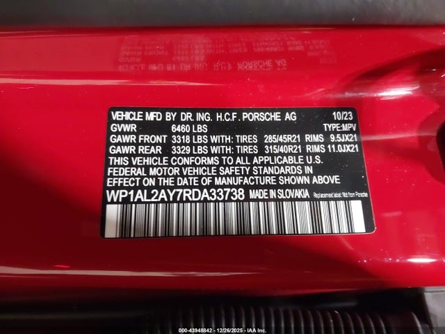 2024 PORSCHE CAYENNE WP1AL2AY7RDA33738 Photo 8