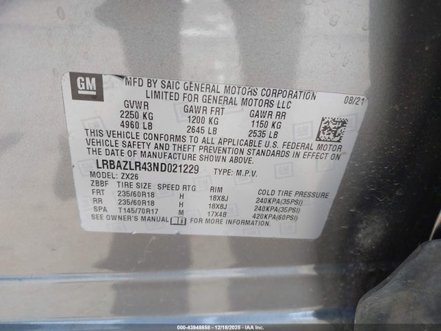 2022 BUICK ENVISION LRBAZLR43ND021229 Photo 8