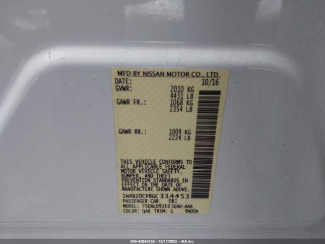 2016 NISSAN LEAF 1N4BZ0CP8GC314453 Photo 8