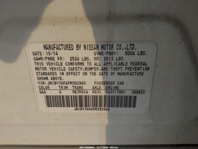 2015 INFINITI Q50 JN1BV7AR4FM392940 Photo 8