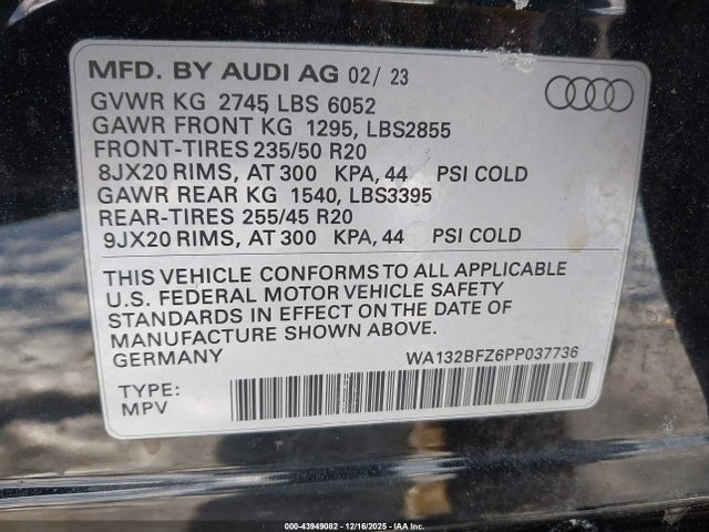 2023 AUDI Q4 SPORTBACK E-TRON WA132BFZ6PP037736 Photo 8