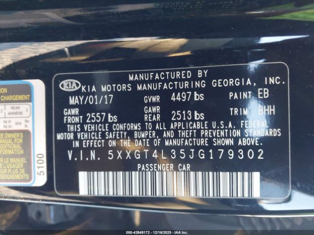 2018 KIA OPTIMA 5XXGT4L35JG179302 Photo 8