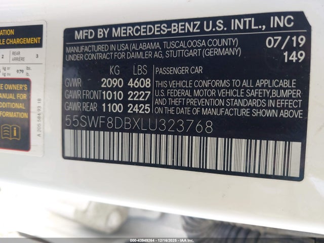 2020 MERCEDES-BENZ C 300 55SWF8DBXLU323768 Photo 8