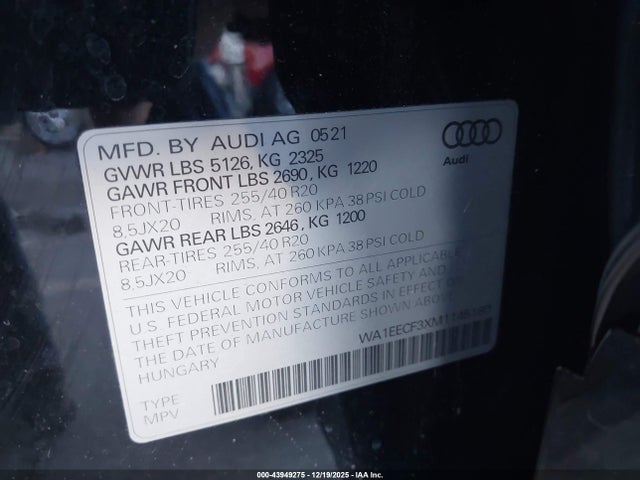 2021 AUDI Q3 WA1EECF3XM1145180 Photo 8