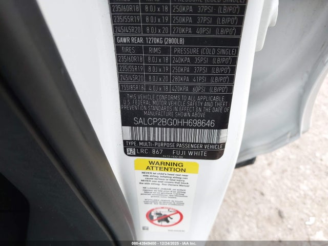 Продажа на аукционе авто 2017 Land Rover Discovery Sport Se, vin: SALCP2BG0HH698646, номер лота: 43949400