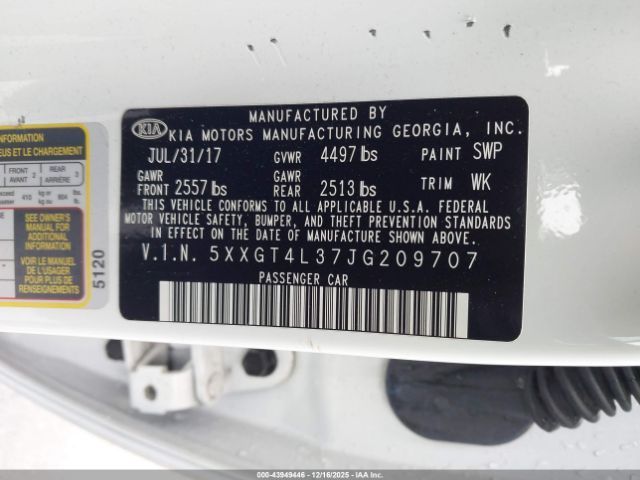 2018 KIA OPTIMA 5XXGT4L37JG209707 Photo 8