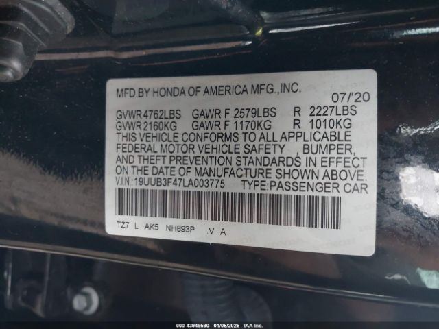 2020 ACURA TLX 19UUB3F47LA003775 Photo 8
