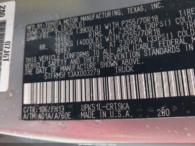 2010 TOYOTA TUNDRA 5TFRM5F13AX003279 Photo 8