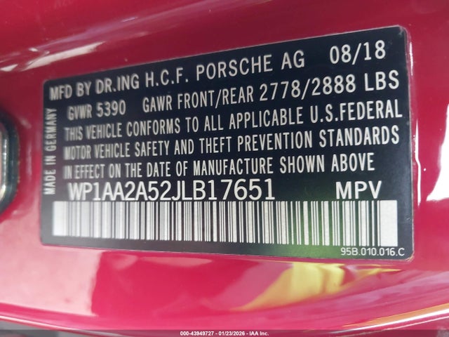 2018 PORSCHE MACAN WP1AA2A52JLB17651 Photo 8