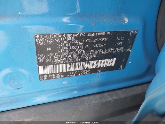 Toyota RAV4 LE 2020 2T3H1RFVXLW071181 Image 9