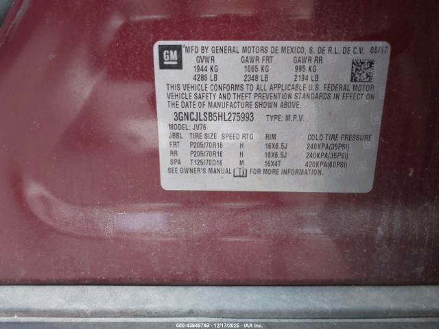 2017 CHEVROLET TRAX 3GNCJLSB5HL275993 Photo 8