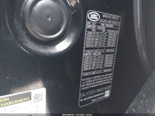 2021 LAND ROVER RANGE ROVER VELAR SALYT2EX1MA314325 Photo 8