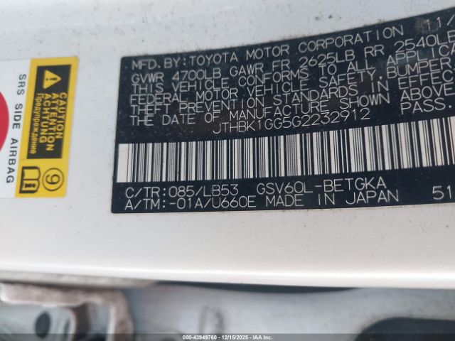 2016 LEXUS ES 350 JTHBK1GG5G2232912 Photo 8