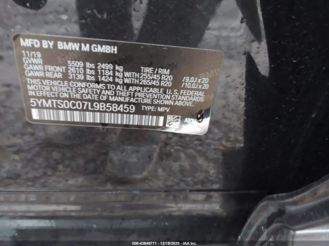 2020 BMW X3 M 5YMTS0C07L9B58459 Photo 8