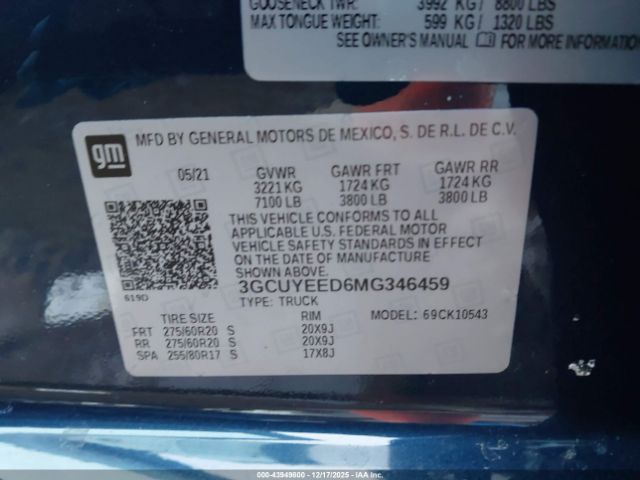 2021 CHEVROLET SILVERADO 1500 3GCUYEED6MG346459 Photo 8