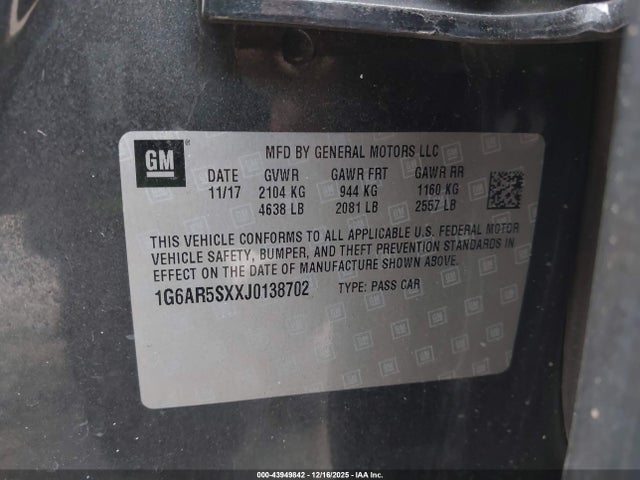 2018 CADILLAC CTS 1G6AR5SXXJ0138702 Photo 8