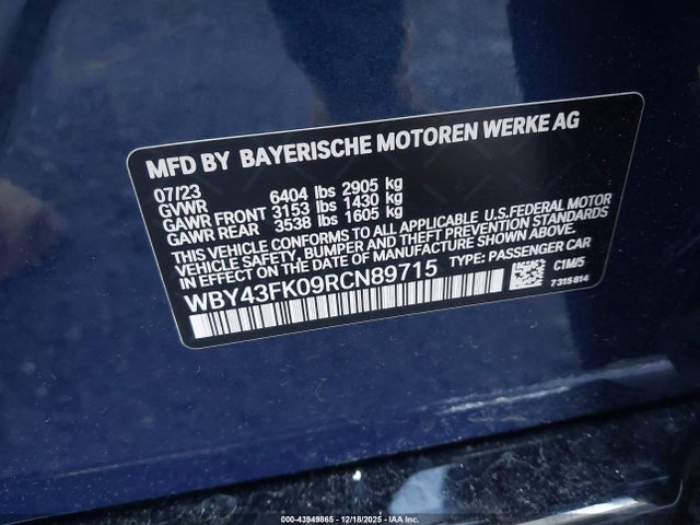 BMW I5 M60 2024 WBY43FK09RCN89715 Image 9