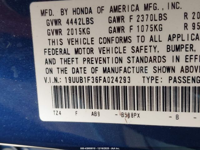 2015 ACURA TLX 19UUB1F36FA024293 Photo 8