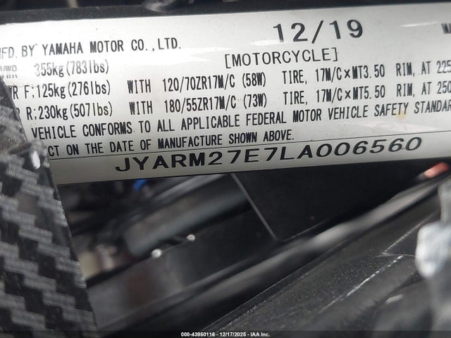 Yamaha MT07 2020 JYARM27E7LA006560 Image 10