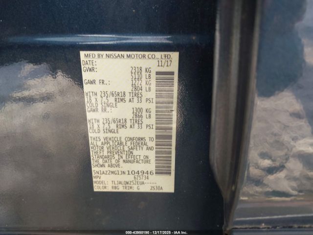 2018 NISSAN MURANO 5N1AZ2MG1JN104946 Photo 8