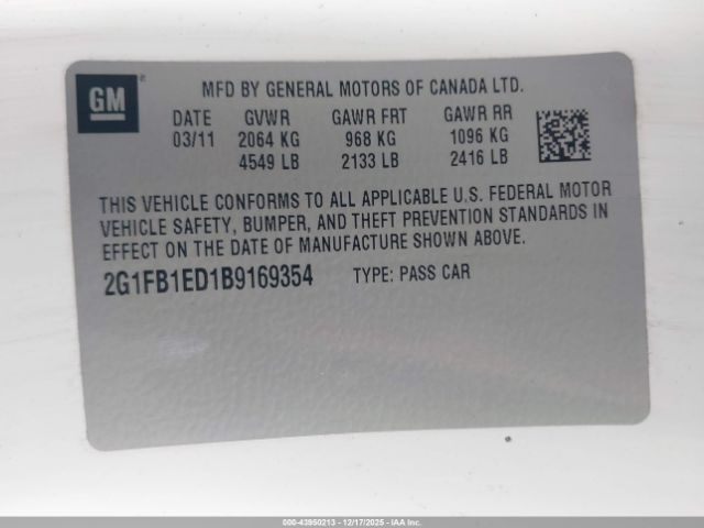 2011 CHEVROLET CAMARO 2G1FB1ED1B9169354 Photo 8