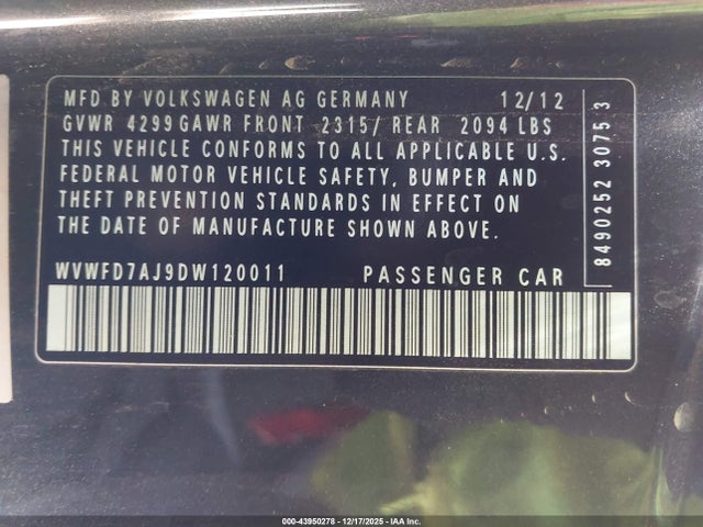 2013 VOLKSWAGEN GTI WVWFD7AJ9DW120011 Photo 8