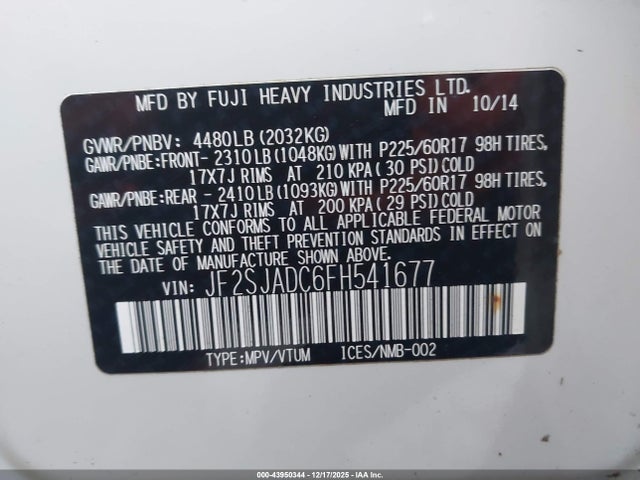 Subaru Forester 2.5i Premium 2015 JF2SJADC6FH541677 Image 9
