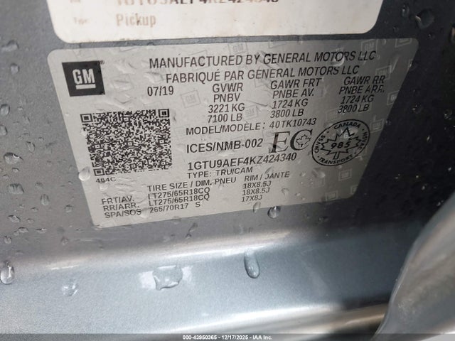 1GTU9AEF4KZ424340 GMC SIERRA 1500