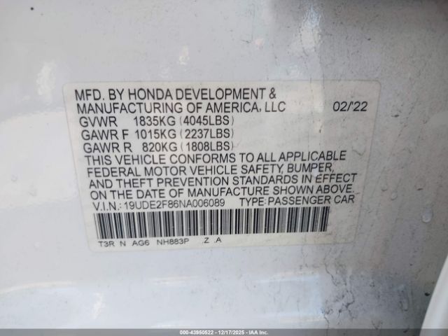 2022 ACURA ILX 19UDE2F86NA006089 Photo 8