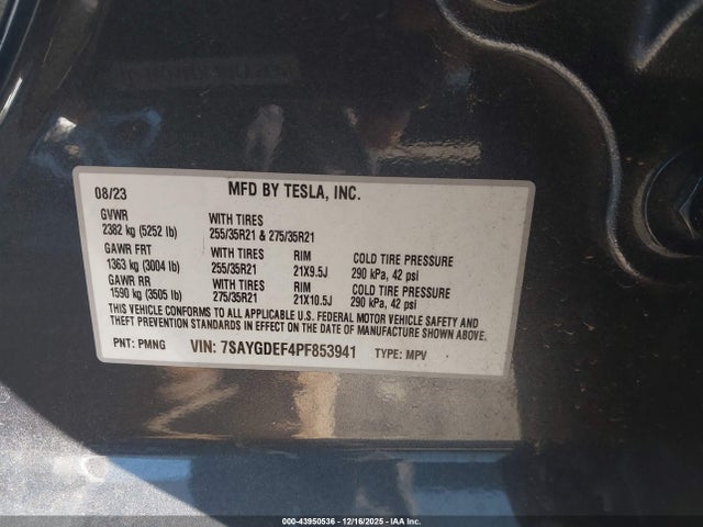 2023 TESLA MODEL Y 7SAYGDEF4PF853941 Photo 8