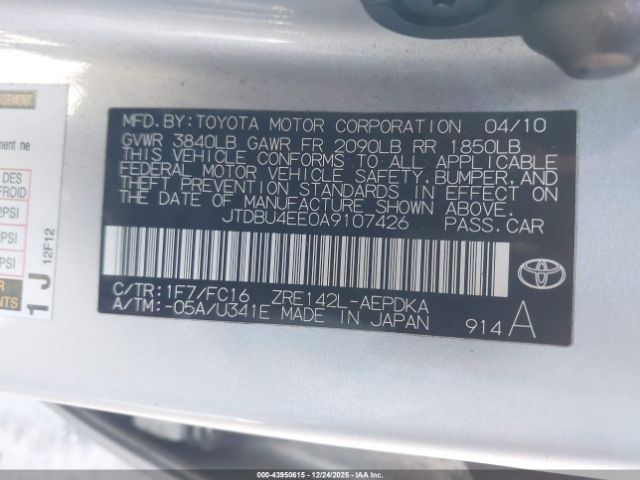 2010 TOYOTA COROLLA JTDBU4EE0A9107426 Photo 8