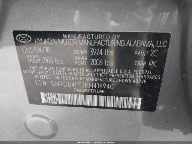 2019 HYUNDAI ELANTRA 5NPD84LF2KH414940 Photo 8