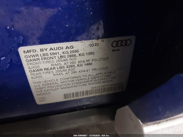 2022 AUDI Q5 WA1F2AFY1N2089557 Photo 8