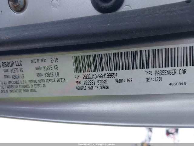 2010 DODGE CHALLENGER 2B3CJ4DV0AH199654 Photo 8