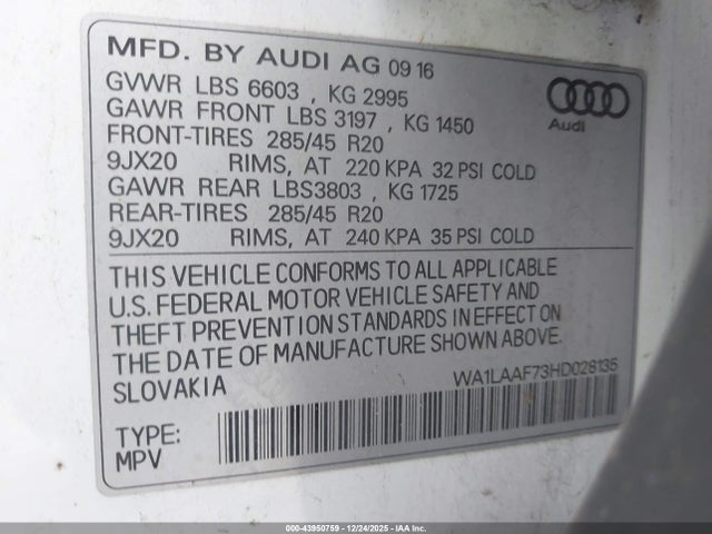 2017 AUDI Q7 WA1LAAF73HD028135 Photo 8