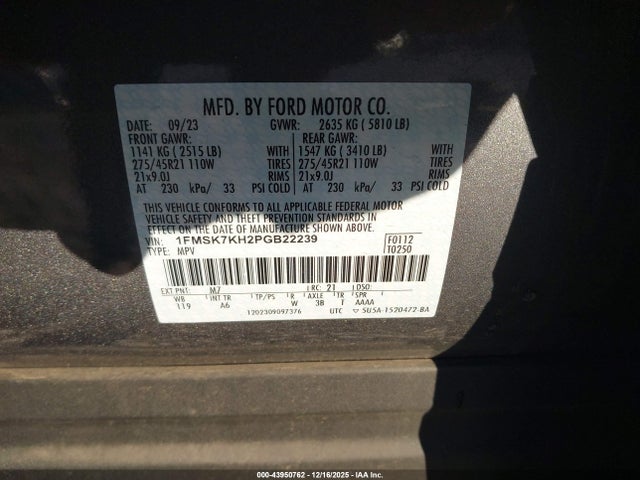 2023 FORD EXPLORER 1FMSK7KH2PGB22239 Photo 8